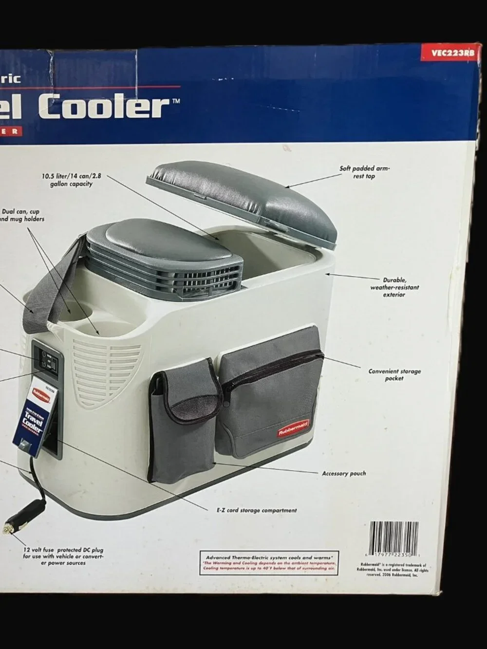 Rubbermaid Thermo-Electric Travel Cooler & Warmer VEC223RB + AC/DC converter
